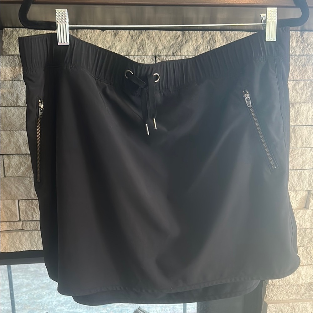 Black Skort with Zipper Pockets